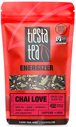 Tiesta Tea Chai Love Spiced Chai Black Tea, 30 Servings, 1.9 Ounce Pouch - High Caffeine, Loose Leaf Black Tea Energizer Blend, Non-GMO