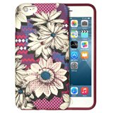 iPhone 6S Plus Case, Dimaka Floral Flower Inked Pattern Rugged Case [Matt Surface] [Anti Scratch] with Cute Design [Dual Layer] Hybrid Cover Girl Case for iPhone 6 / 6S 5.5 inches - Purple Dahlia