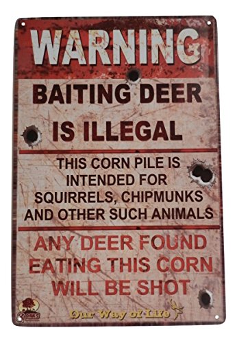 Warning Baiting Deer is Illegal Funny Tin Sign Bar Pub Garage Diner Cafe Wall Decor Home Decor Art Poster Retro Vintage
