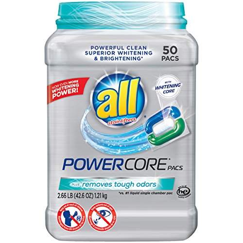 Book Cover all Powercore Pacs Laundry Detergent Plus Removes Tough Odors, Tub, 50 Count