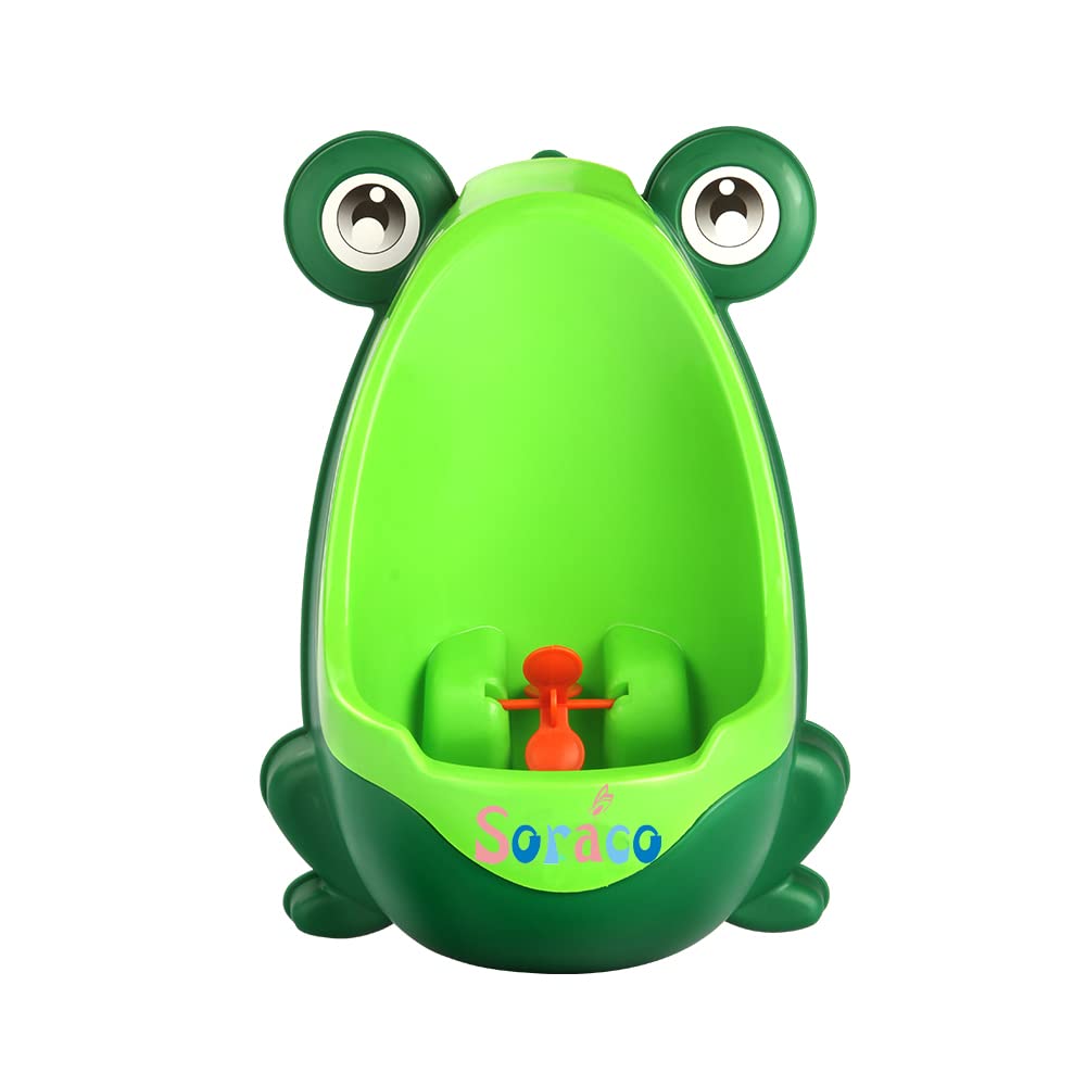 Soraco Frog Potty Training Urinal for Toddler Boys Toilet with Aiming Target - Green
