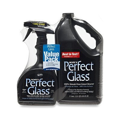 Book Cover Hope's Perfect Glass Cleaner, 2 Piece, 32 Oz. Spray Bottle and 67 Oz. Refill Bottle
