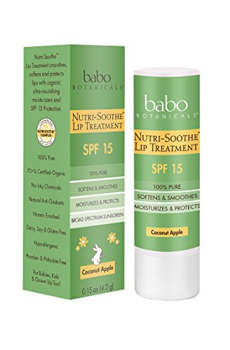 Book Cover Babo Botanicals - Nutri-Soothe Lip Treatment Coconut Apple 15 SPF - 0.15 fl. oz.
