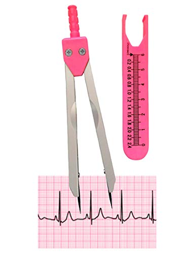 EKG ECG Nurse or Doctor Caliper for Measuring Electrocardiographs (pink)
