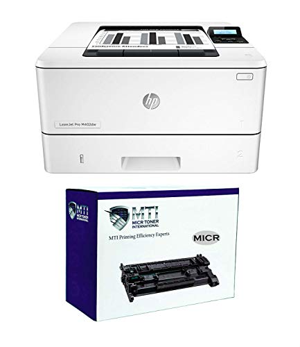 Book Cover MICR Toner International Laserjet M402dw Magnetic Ink Check Printer Bundle with 1 MTI 26A CF226A Compatible MICR Toner Cartridge (2 Items)
