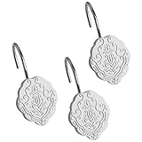 Creative Scents Vintage White Shower Curtain Hooks - Set of 12 Shower Curtain Rings for Bathroom Shower Curtain Rod - Decorative Shower Hooks for Shower Curtain - Bathroom Accessories Collection