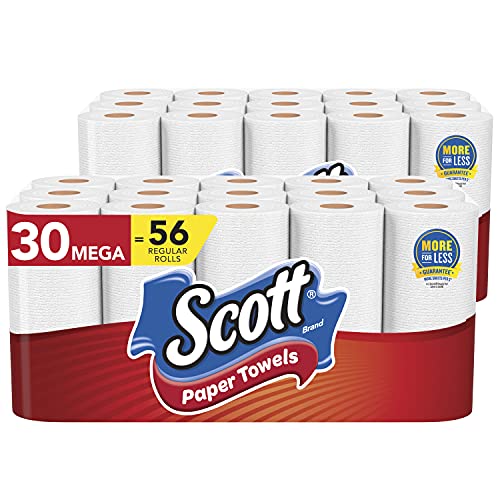 Book Cover Scott Paper Towels, Choose-A-Sheet - 30 Mega Rolls (2 Packs of 15) = 56 Regular Rolls (102 Sheets Per Roll)