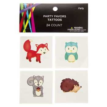 Woodland Critters Tattoos Party Favor Treat Bags Supplies