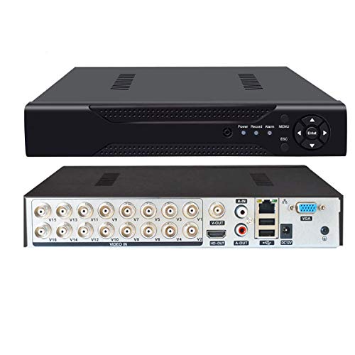 16 Channels 1080P DVR Recorder Hybrid 5-in-1 DVR H.265 Security Video Camera System Digital Video Recorder(No Hard Drive Included)
