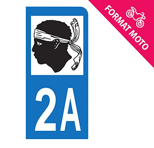 Autocollant Moto immatriculation 2A - Corse du Sud