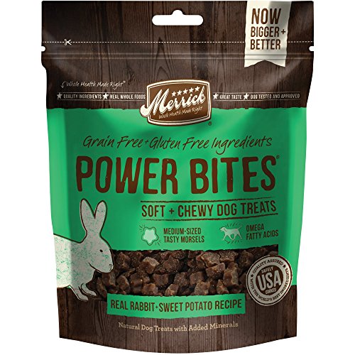 Merrick Power Bites Dog Treats, Real Rabbit and Sweet Potato Recipe,6oz. Bag,pack of 1