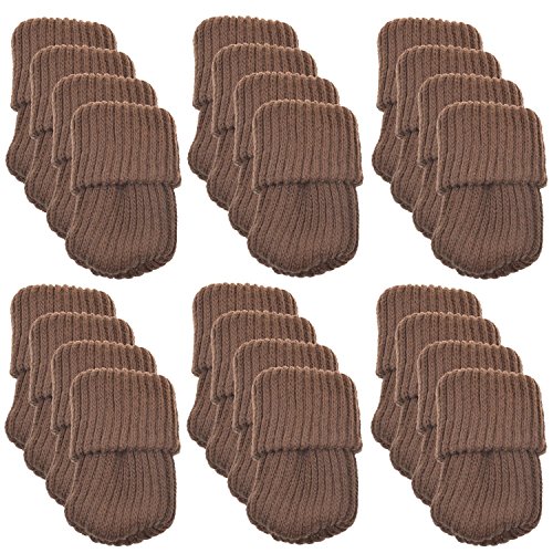 Rienar 24pcs Polyester Furniture Socks/Chair Leg Floor Protector,Coffee