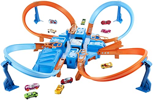 Hot Wheels Intersection Collision, coffret de jeu pour petites voitures avec circuits et pistes, Jouet pour enfant, DTN42
