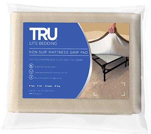 Book Cover TRU Lite Bedding Non Slip Mattress Pad - Grip Pad Locks in Place - Non Slip Mat fits Platform or Futon Mattresses - Twin Size - Rug Grip for 3' x 6' Rug