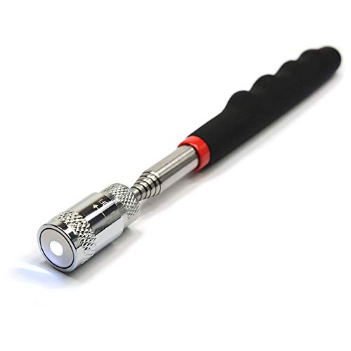 Book Cover Magnetic Pickup Tool- Led Light Telescoping Handle Magnet Pick up 8 Lb Lift Capacity By bogo Brands