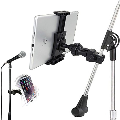 Accessory Basics QuickLock Microphone Music Mic Stand Pole bar Mount for Apple ipad Pro Air Mini Galaxy Tab S9 S10 Note iPhone XR XS MAX X 8 Plususe with All 7-12 Tablet & Smartphones
