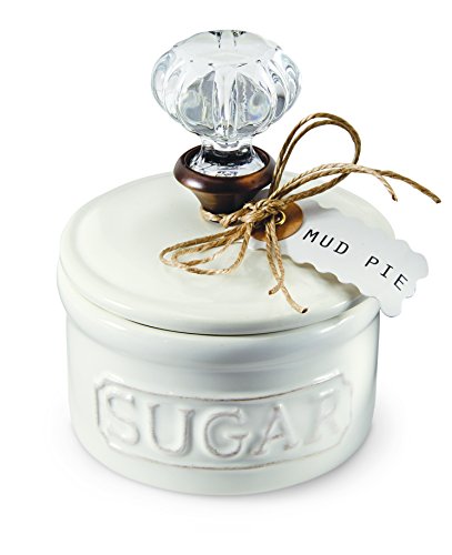 Mud Pie Door Knob Sugar Bowl, White (4781004)