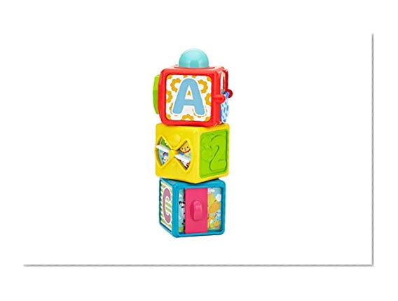 Fisher-Price Blocs d'activité, 3 cubes colorés à empiler, pour bébé 6 mois et plus, DHW15