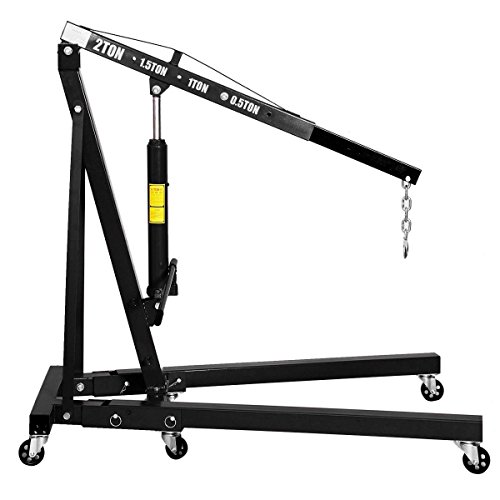 Goplus 2 TON Engine Hoist Cherry Picker Shop Crane Lift Black