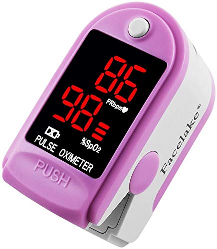 Facelake Â® FL400P Pulse Oximeter with Carrying Case, Batteries, Neck/Wrist Cord - Pink