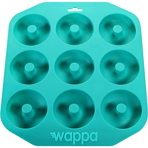 Donut Pan - LARGE Silicone Mold For Baking Full Size Doughnuts And Bagels - Nonstick Doughnut Pan/Bagel Pan Made of BPA-Free Food Grade Silicon - FDA and German LFGB approved (Turquoise)