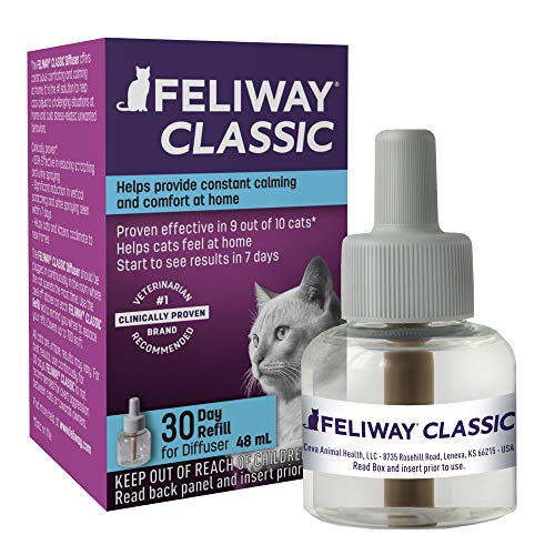 FELIWAY® Classic 30 Day Cat Calming Refill for Pheromone Diffuser, 48ml - Helps Reduce Common Signs of Stress in Cats & Kittens, Enhanced Calming