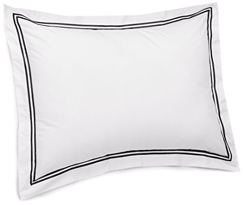 Amazon Brand – Pinzon 400-Thread-Count Egyptian Cotton Sateen Hotel Stitch Sham - Standard, Black