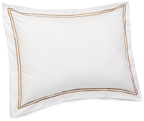 Amazon Brand â€“ Pinzon 400-Thread-Count Egyptian Cotton Sateen Hotel Stitch Sham - Standard, Taupe