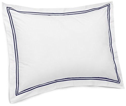 Amazon Brand â€“ Pinzon 400-Thread-Count Egyptian Cotton Sateen Hotel Stitch Sham - Standard, Navy Blue