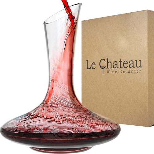 Le Chateau Wine Decanter - Hand Blown Lead-Free Crystal Glass - Red Wine Carafe - Wine Gift - Wine Accessories