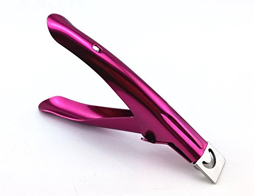 Yueton Color Coated Stainless Steel False Nail Tip Clipper Cutter Trimmer Manicure Pedicure Nail Art Tool (Purple)