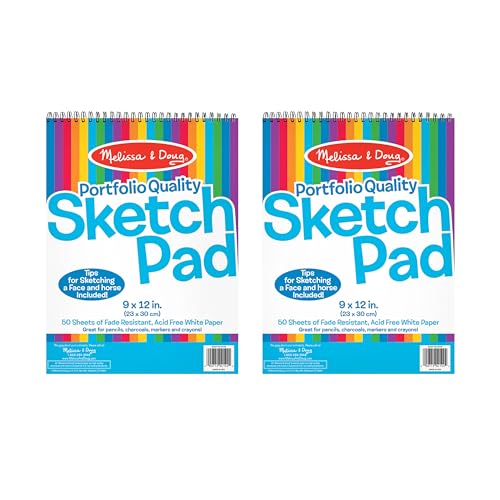Book Cover Melissa & Doug Sketch Pad (9 x 12 inches) - 50 Sheets, 2-Pack