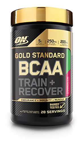 Book Cover Optimum Nutrition Gold Standard BCAA, Strawberry Kiwi, 28 Servings, Branched Chain Amino Acids, 5g BCAA blend, 9.9 Ounce