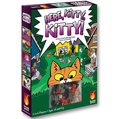 Fireside Games Here Kitty Kitty Board Game - Board Games for Families - Board Games for Kids 7 and up, Green