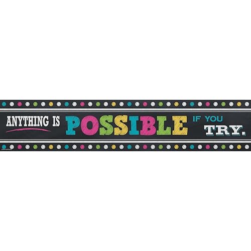Teacher Created Resources Chalkboard Brights Anything is Possible Banner (TCR5840)