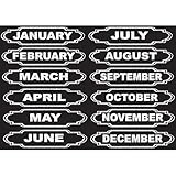 Ashley Productions Die-Cut Magnets, Chalkboard Calendar Months, 12/Pack (ASH19005)