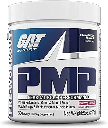 GAT Sport PMP (Peak Muscle Performance), Pre-Workout, 30 Servings (Raspberry Lemonade)