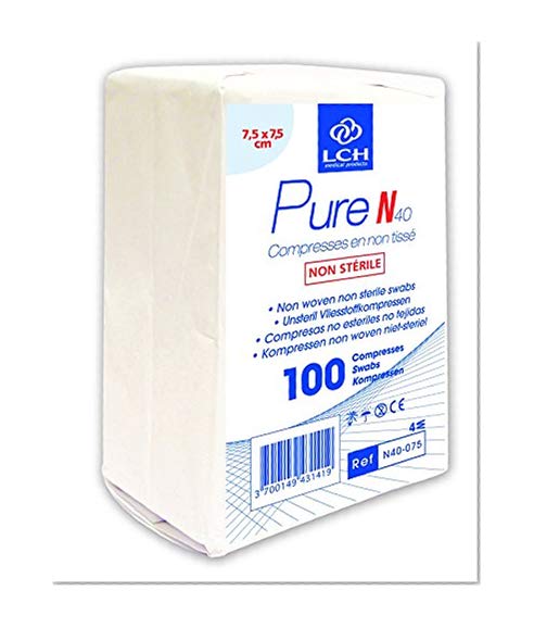 LCH – Compresses Pure N Non Tissé Non Stériles – Douces au Toucher – Ne se Déforment Pas – N’adhérent pas à la Peau – Compatible avec toutes les Solutions Antiseptiques