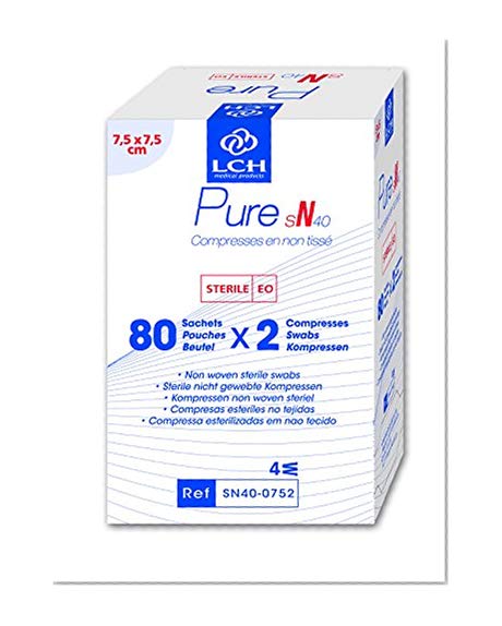 LCH Compresse Non Tissée/Stérile 40 g 7,5 x 7,5 cm S/2
