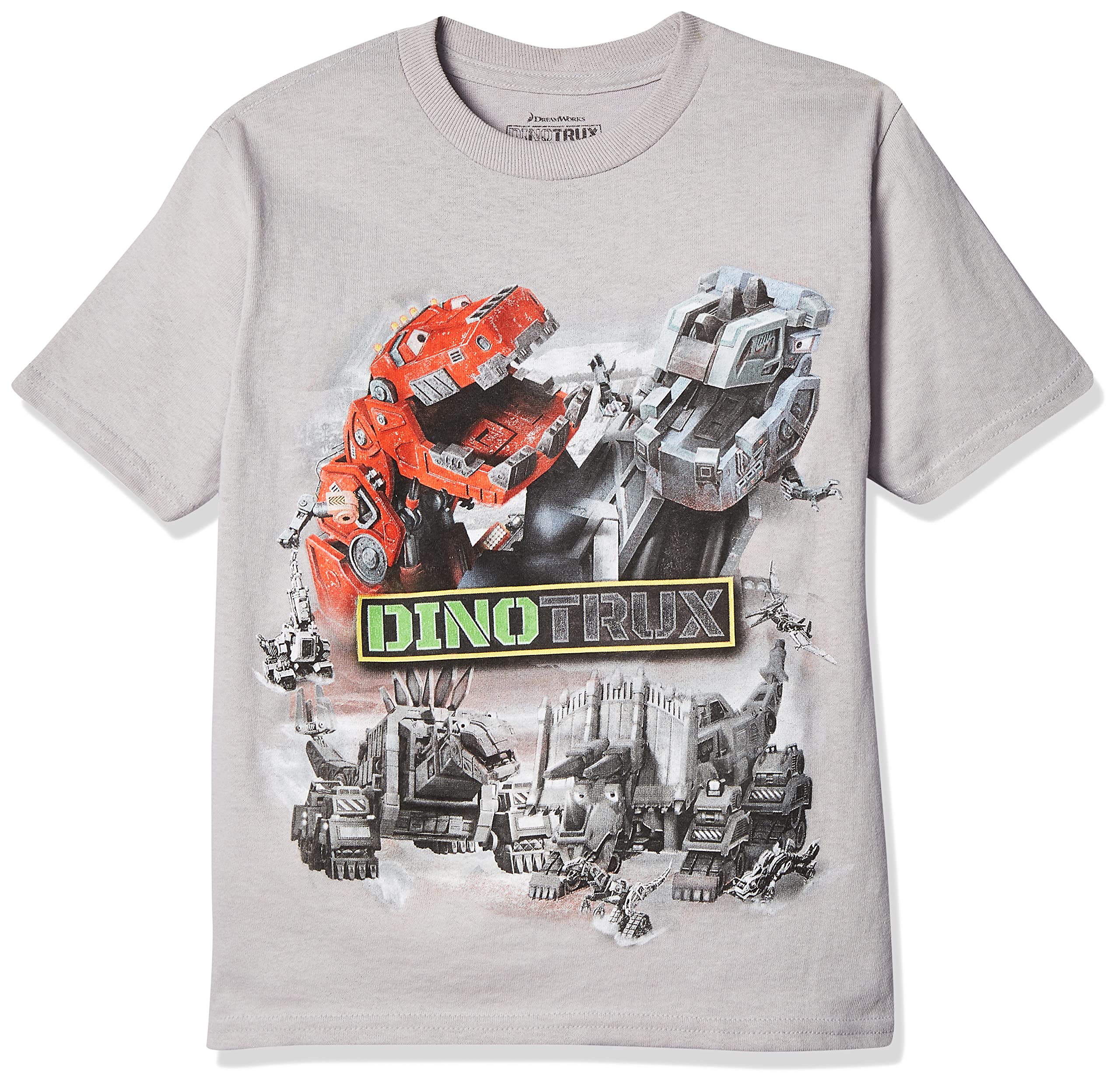 Book Cover Dinotrux Boys' Short Sleeve T-Shirt Medium/5-6 Silver