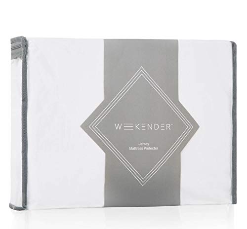 WEEKENDER Fitted Jersey Mattress Protector with Quiet Waterproof Barrier - King