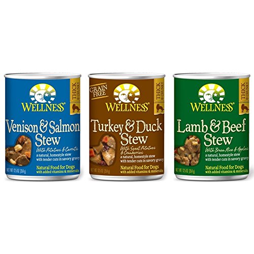 Wellness Stew Wet Canned Dog Food Variety Pack - 3 Flavors (12 Pack)