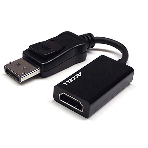Accell DP to HDMI Adapter - DisplayPort 1.2 to HDMI 2.0 Active Adapter - 4K UHD @60Hz, 3D Resolutions up to 1920x1080@120Hz, Black (B086B-011B)