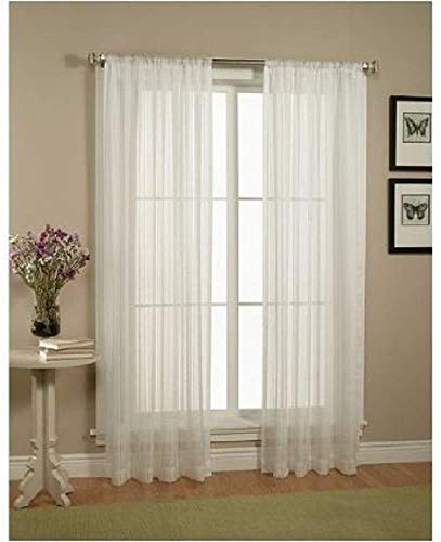 Book Cover WPM Drape/Panels/Treatment Beautiful Sheer Voile Window Elegance Curtains for Bedroom & Kitchen, 60