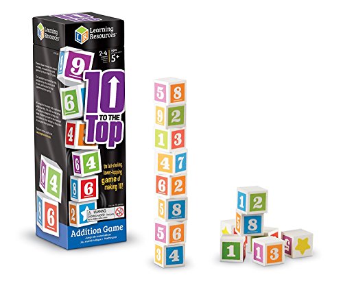 Learning Resources 10 to The Top Addition Game, 2-4 Players, Math Learning Games, Math Games for Kids, Ages 5+
