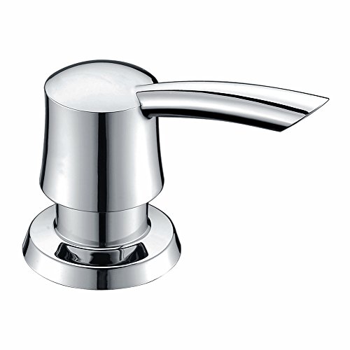 GICASA Bathroom Kitchen Sink Soap Dispenser, Polished Chrome Deck Mount Soap Dispenser Kitchen Sink, High-Capacity 320ML ABS Bottle Sink Soap Pump
