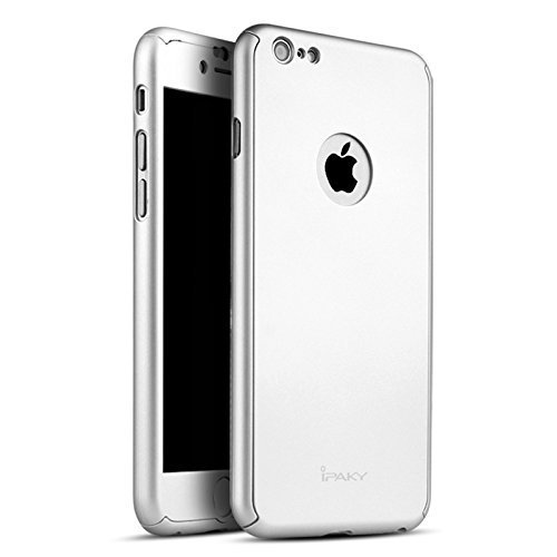 iPhone 6 / 6s Plus Case, Ipaky Full Body Protective Slim Fit Case Cover LOGO Hollow Design and Come with A Screen Protector (5.5" Silver)