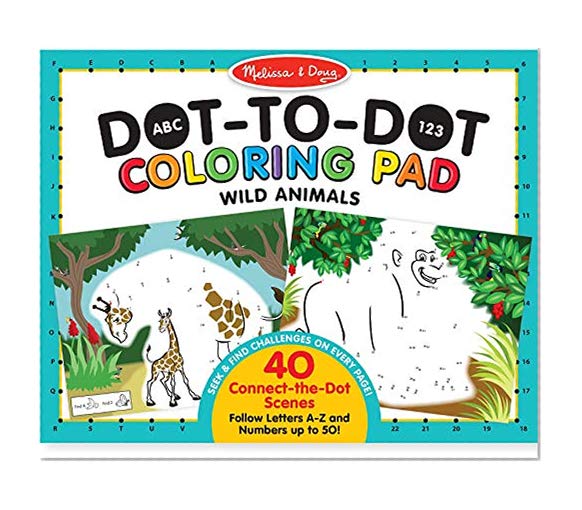 Book Cover Melissa & Doug ABC 123 Wild Animals Dot-to-Dot Coloring Pad