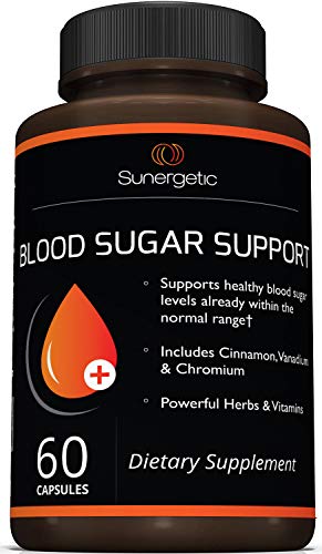 Premium Blood Sugar Support Supplement - Helps Support Healthy Blood Sugar & Glucose Levels - Includes Bitter Melon Extract, Vanadium, Chromium, Cinnamon, Alpha Lipoic Acid (60 Capsules)