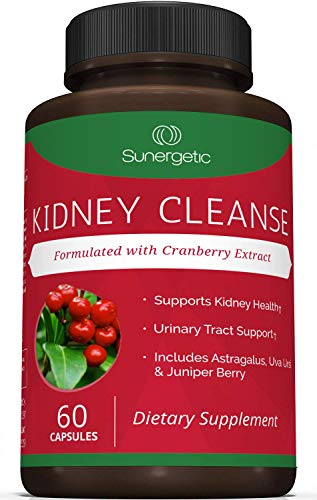 Premium Kidney Cleanse Supplement - Powerful Kidney Support Formula with Cranberry Extract Helps Support Healthy Kidneys, Bladder Health & Urinary Tract Support- 60 Vegetarian Capsules